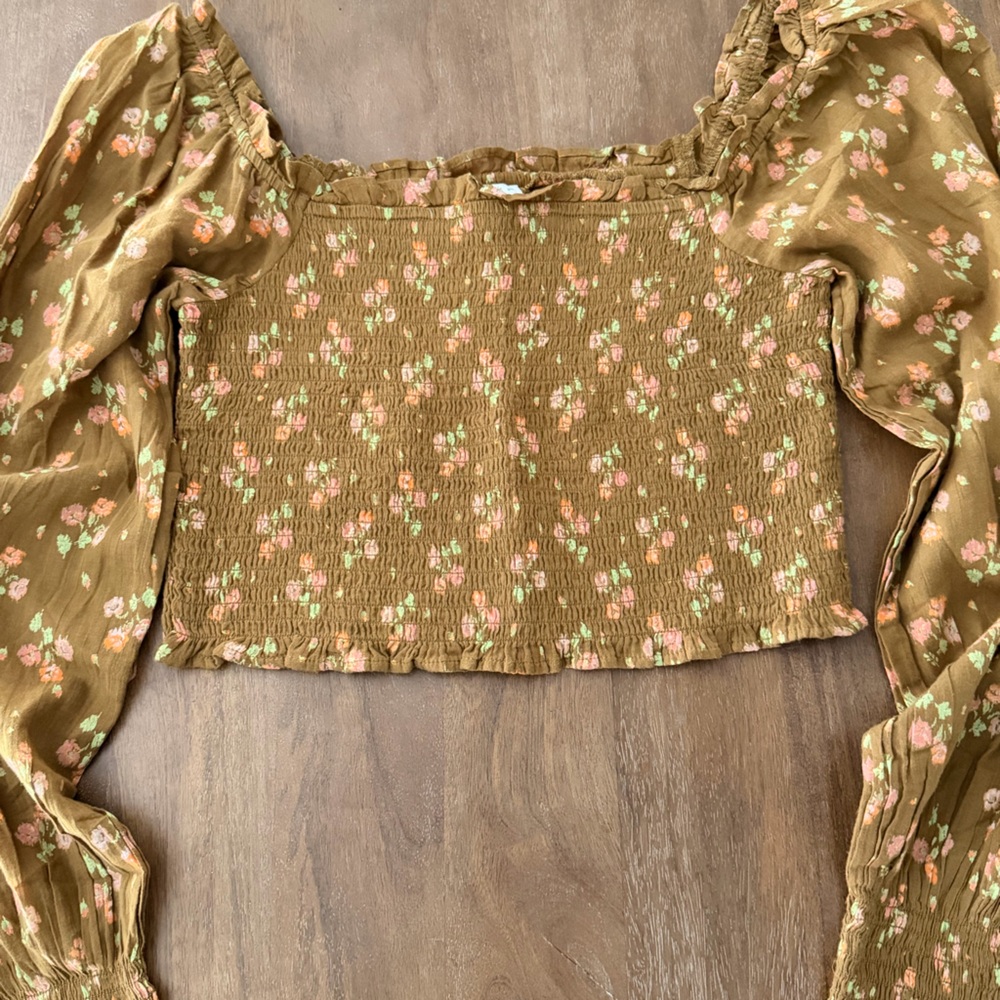 Aerie Smocked Crop